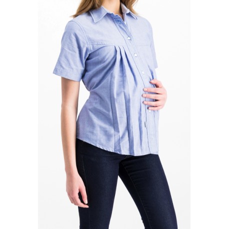 Blusa Casual Maternidad Gabardina Oxford 100% Algodón