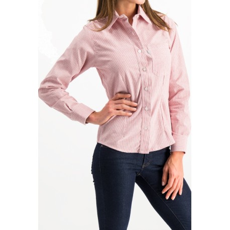 Blusa Casual Gabardina Mil Rayas 79% Alg. 21% Pol.