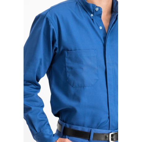 Camisa Gabardina Industrial 60% Alg. 40% Pol Botón Oculto