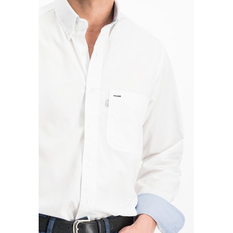 Camisa Casual Gabardina Ligera 65% Pol. 35% Alg.